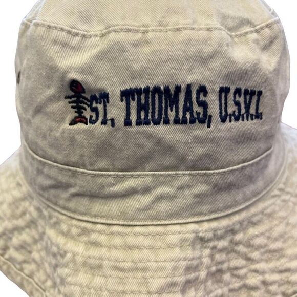 St Thomas USVI Bucket Hat with drawstring and toggle - Picture 2 of 6